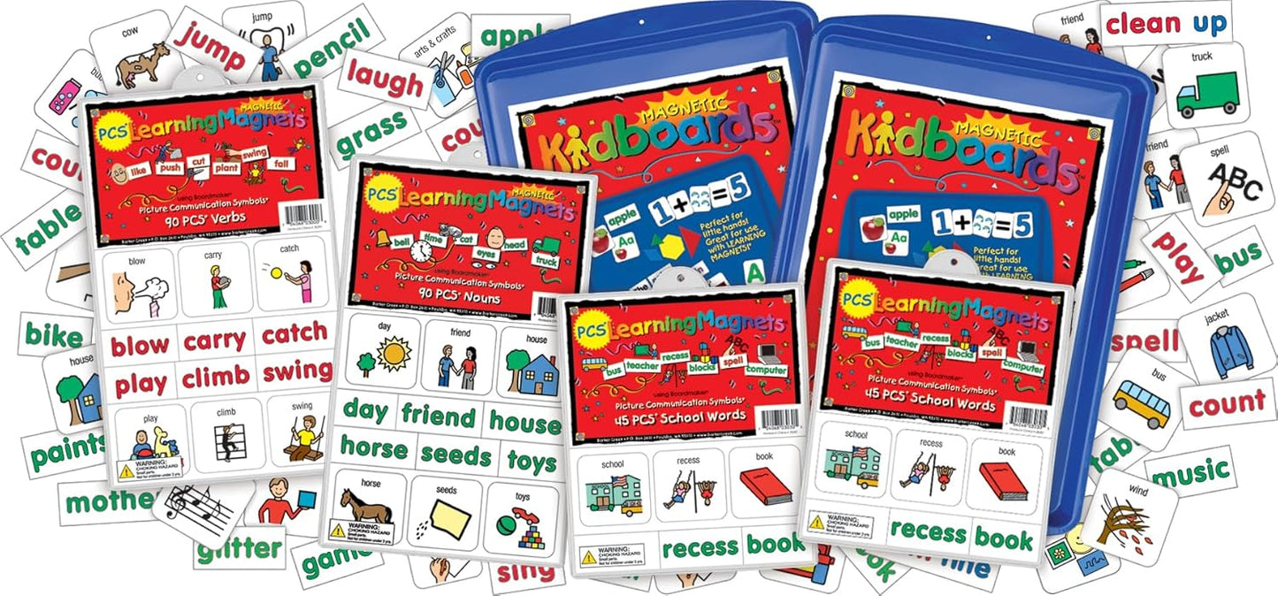 BARKER CREEK Learning Magnets, for Children, Picture Communication Symbol Magnets - High-Frequency Verbs & Companion Word Magnets (3000)