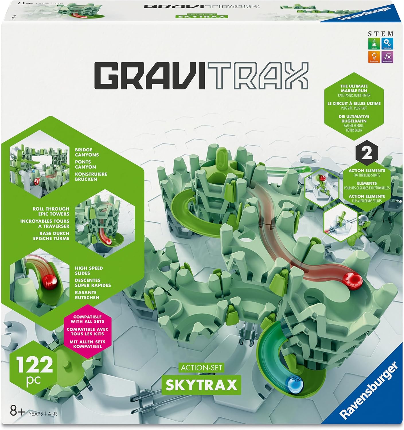 Ravensburger GraviTrax Action Set Skytrax | Innovative Marble Run System and Features | Marble Run and Construction Toy for Ages 8+, Compatible with All GraviTrax Products