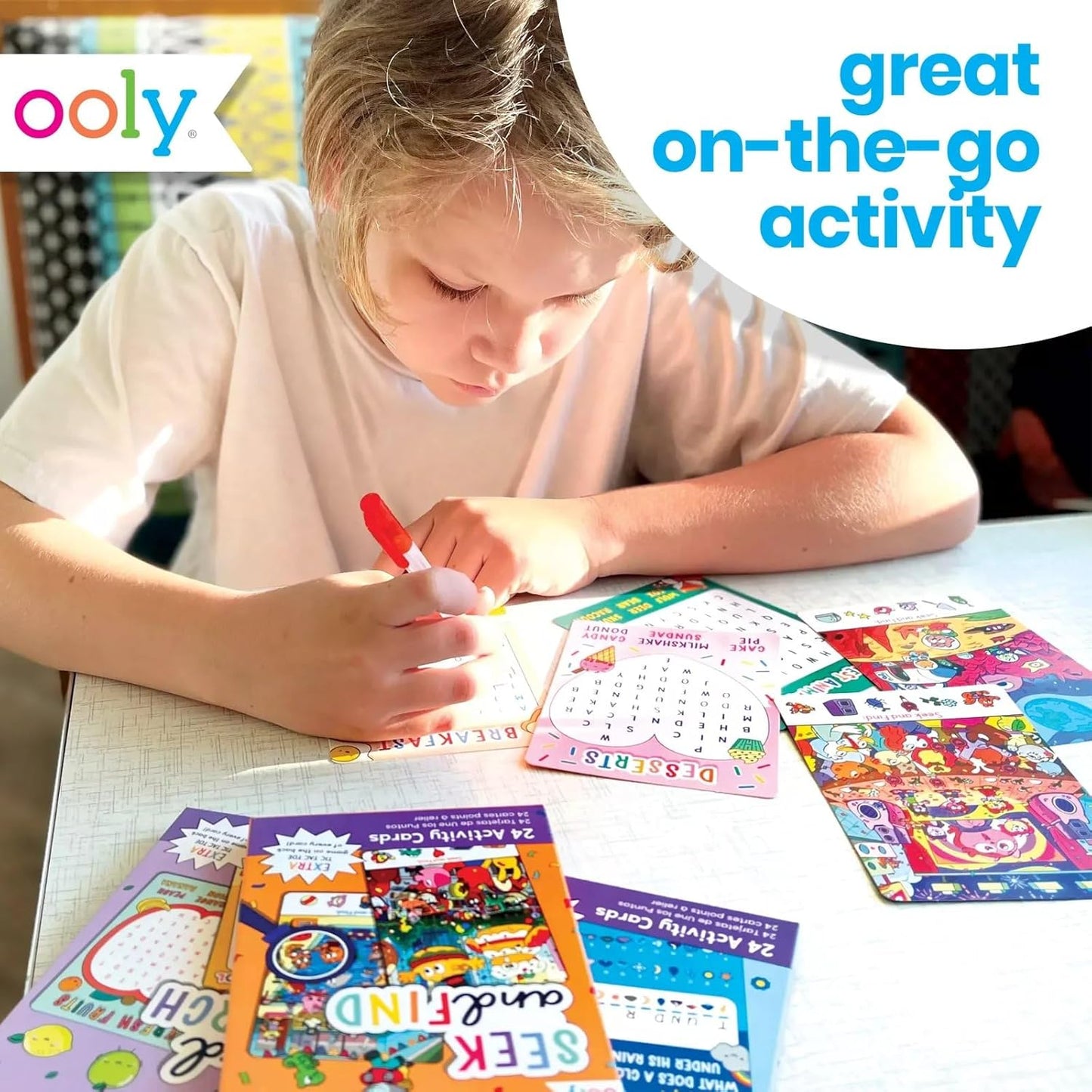 OOLY Connect the Dots Activity Cards for Kids - 24 Connect the Dots Cards with Bonus Tic Tac Toe, Screen-Free Travel Activity, Ages 4+