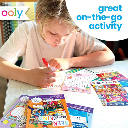 OOLY Connect the Dots Activity Cards for Kids - 24 Connect the Dots Cards with Bonus Tic Tac Toe, Screen-Free Travel Activity, Ages 4+