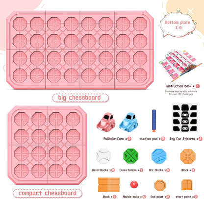STEM Logic Road Builder Toys: Board Games Toys for 5 Year Old Kids, Montessori Brain Teaser Puzzles Educational Learning Activities Toy for Kid Ages 3 4 6-8 12 Boys Girls Gifts (Orange 32PCS)