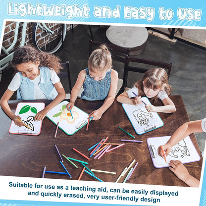 Seajan 4 Set Writing Slant Board with Stand, 15°-75° Desktop Whiteboard Dry Erase Clipboard 12x9 Inch Portable Reusable Handwriting Practice Teacher Office Supplies for Reading Drawing Studying