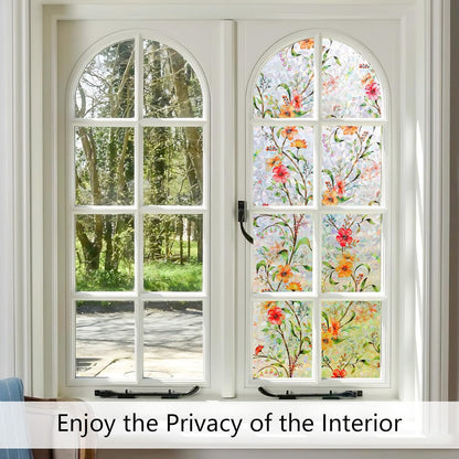 LEMON CLOUD Window Film, Decorative Window Privacy Film, Window Film Privacy Static Cling Frosted, Anti-UV Sun Blocker Heat Control for Home(Grayish Black, 17.5 x 78.7 inches)
