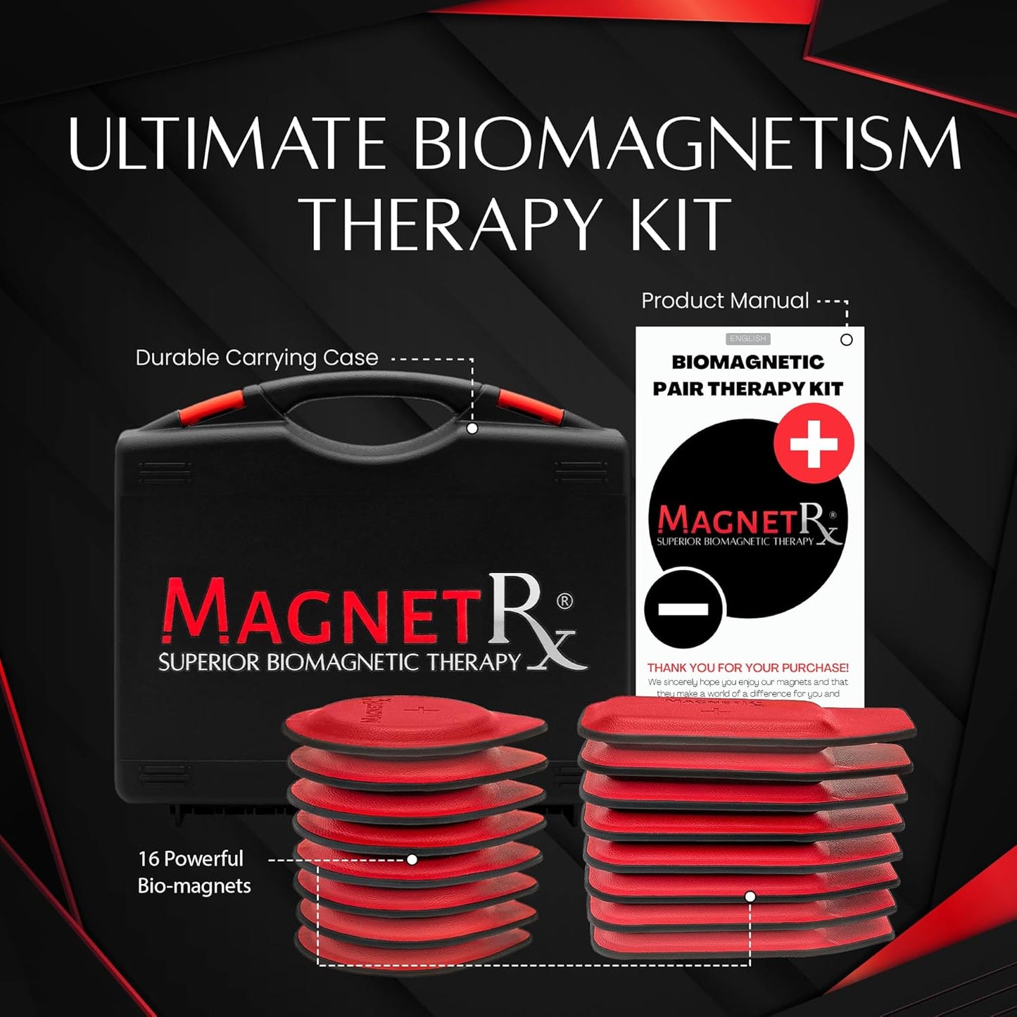 MagnetRX® Biomagnetic Magnets Kit – Imanes para Biomagnetismo Médico – Dr Goiz Magnets for Biomagnetism Bio Magnet Pair – 5200 Gauss Large Round Magnet (6 Units)