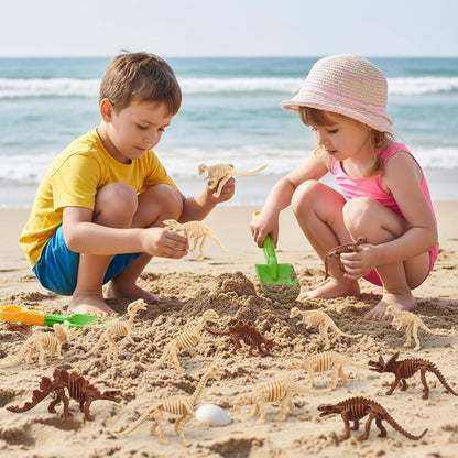 30 PCS Dinosaur Fossil Skeletons, Assorted Dinosaur Skeleton Toys Figures for Science Play Dino Sand Dig Party Favor Decorations (Dino skeletonD)