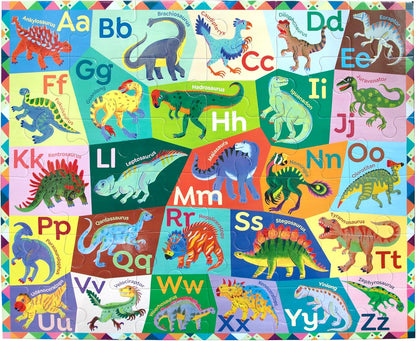 eeBoo 36 Piece Giant Floor Puzzle - Dinosaur Alphabet Children's Puzzle ABC & Dino Themed, Large Pieces for Small Hands to Develop Motor Skills