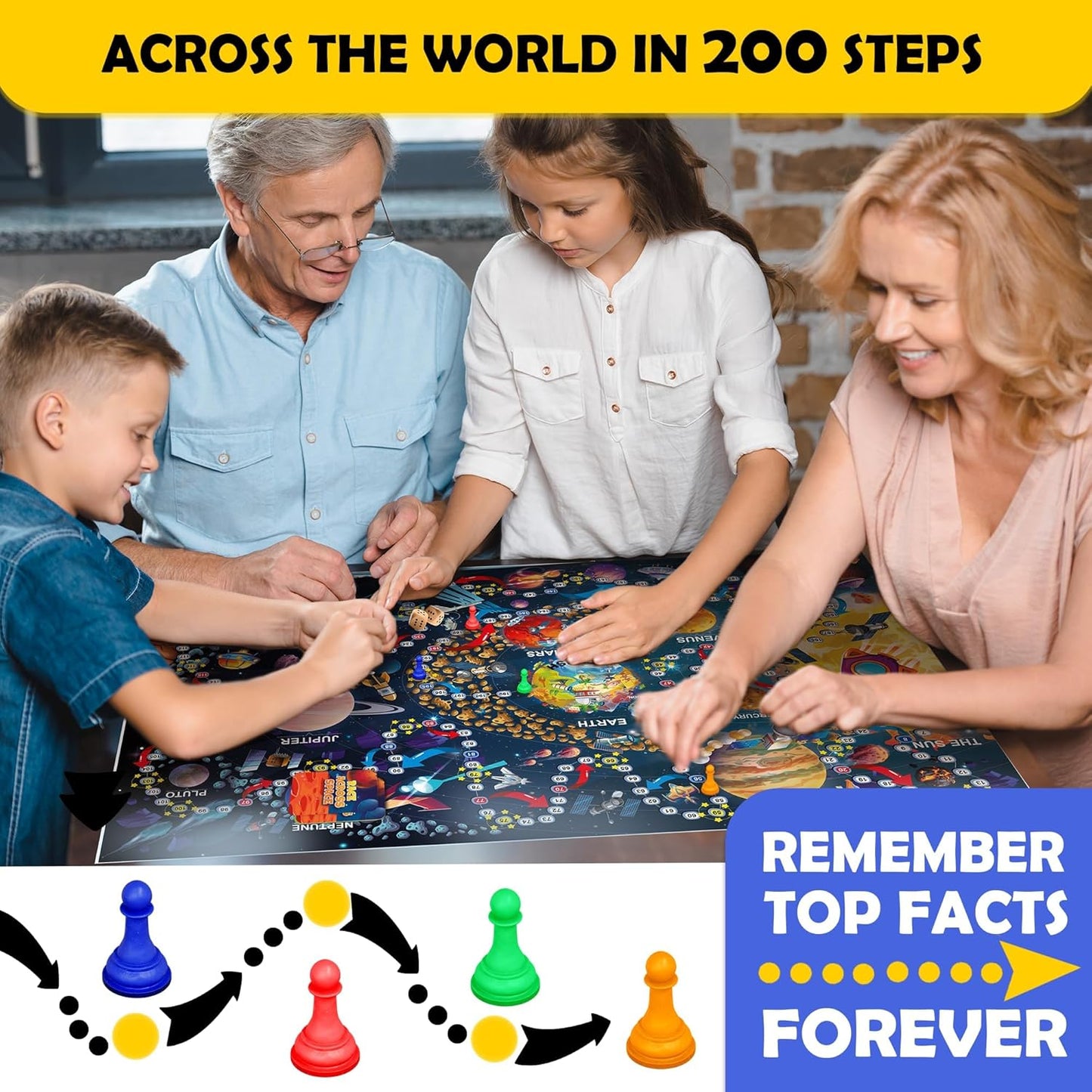 QUOKKA Board Games for Kids 8-12 - Family Games for Kids and Adults - Journey Across the World Card Game Ages 5-9 - Learn Capitals, Flags, Facts, and Map Locations with 195 World Map Cards