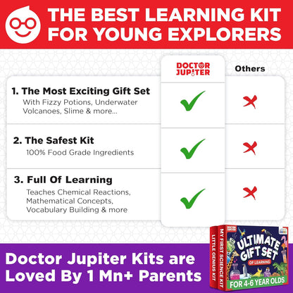 Doctor Jupiter Ultimate Science Kit, Chemistry Set for Kids Ages 8-9-10-11-12-13-14 | Birthday Gift Ideas for Boys & Girls 8+ Years Old | STEM Toy with 135+ Experiments | Learning & Educational Kits