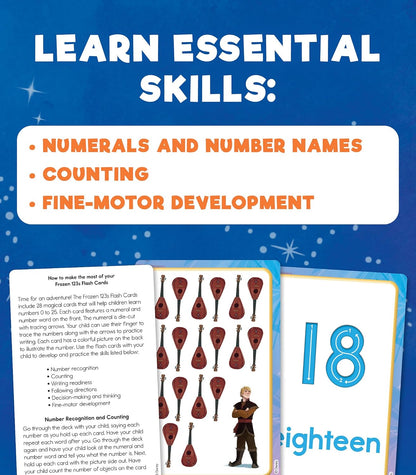 Disney Learning Frozen 2 BIG Number Flash Cards for Counting Numbers 0-25, Numbers Flash Cards for Kids Ages 4-8, Preschool, Kindergarten, and 1st Grade, Math Flash Cards