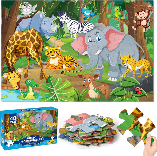 Jumbo Floor Puzzle for Kids, 48 Pieces Large Solar System Jigsaw Puzzles for Kids 3 4 5, Toddler Learning Preschool Educational Toys for 4-8, Birthday for Boys Girls