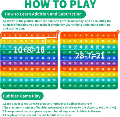 12x12 Multiplication Chart Games for Kids: Fun & Easy Learning! Press & Learn Multiplication Table Toy, STEM Math Skills Practice for Ages 4-12, Home & School Sensory Tool (US Certified Silicone)