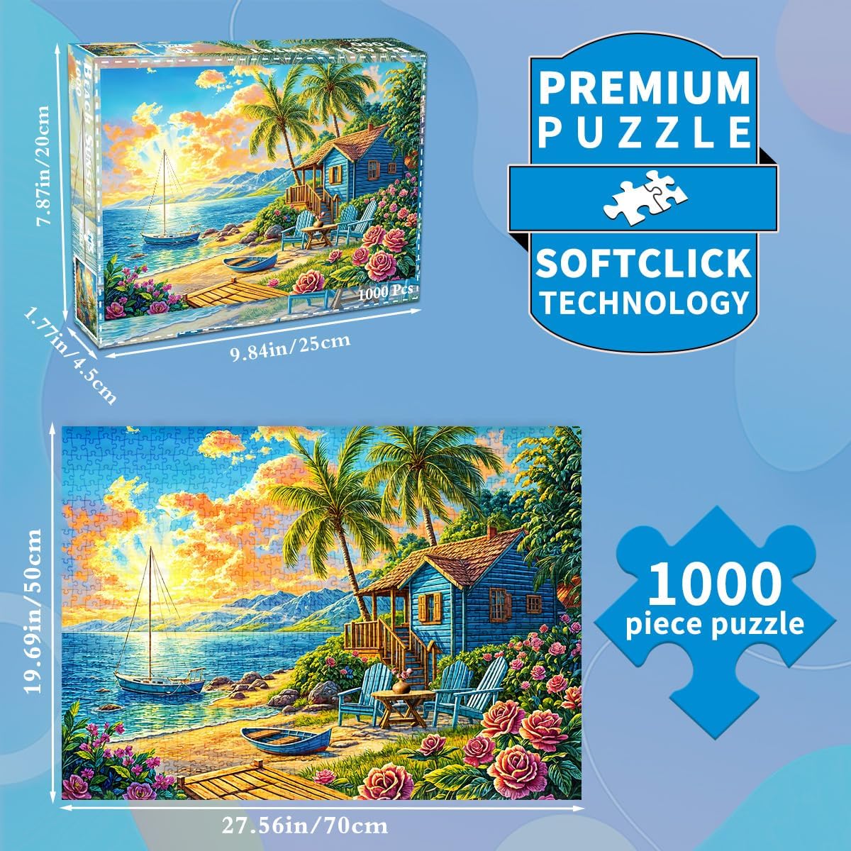 Jigsaw Puzzles for Adults 1000 Piece Puzzle for Adults 1000 Pieces Puzzle 1000 Pieces-Idyllic Rural Summer Landscape
