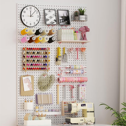 HUHOLE 50-Pack Pink Pegboard Hooks 2 Inch, Decorative Metal Peg Board Hangers with Rubber Safety Tips, Fits 1/8" & 1/4" Boards, Heavy Duty Organizer for Craft Room, Nursery, Garage & Retail Display