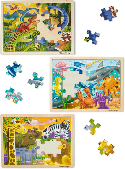 Melissa & Doug Under The Sea Ocean Animals Wooden Jigsaw Puzzle with Storage Tray (24 pcs)