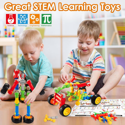 MOONTOY 11 in 1 STEM Kits Building Toys for Kids Ages 4-8 5-7, Stem Toys for 4 5 6 7 8 Year Old Boy Birthday Gift, Educational Construction Set for Boys 4-6 6-8 5-8, Creative Learning Engineering Game