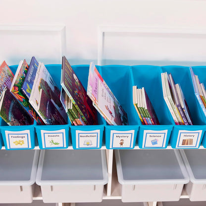 ECR4Kids Linking Plastic Storage Book Bin, Multipurpose Organization, Neon Purple, 10-Piece
