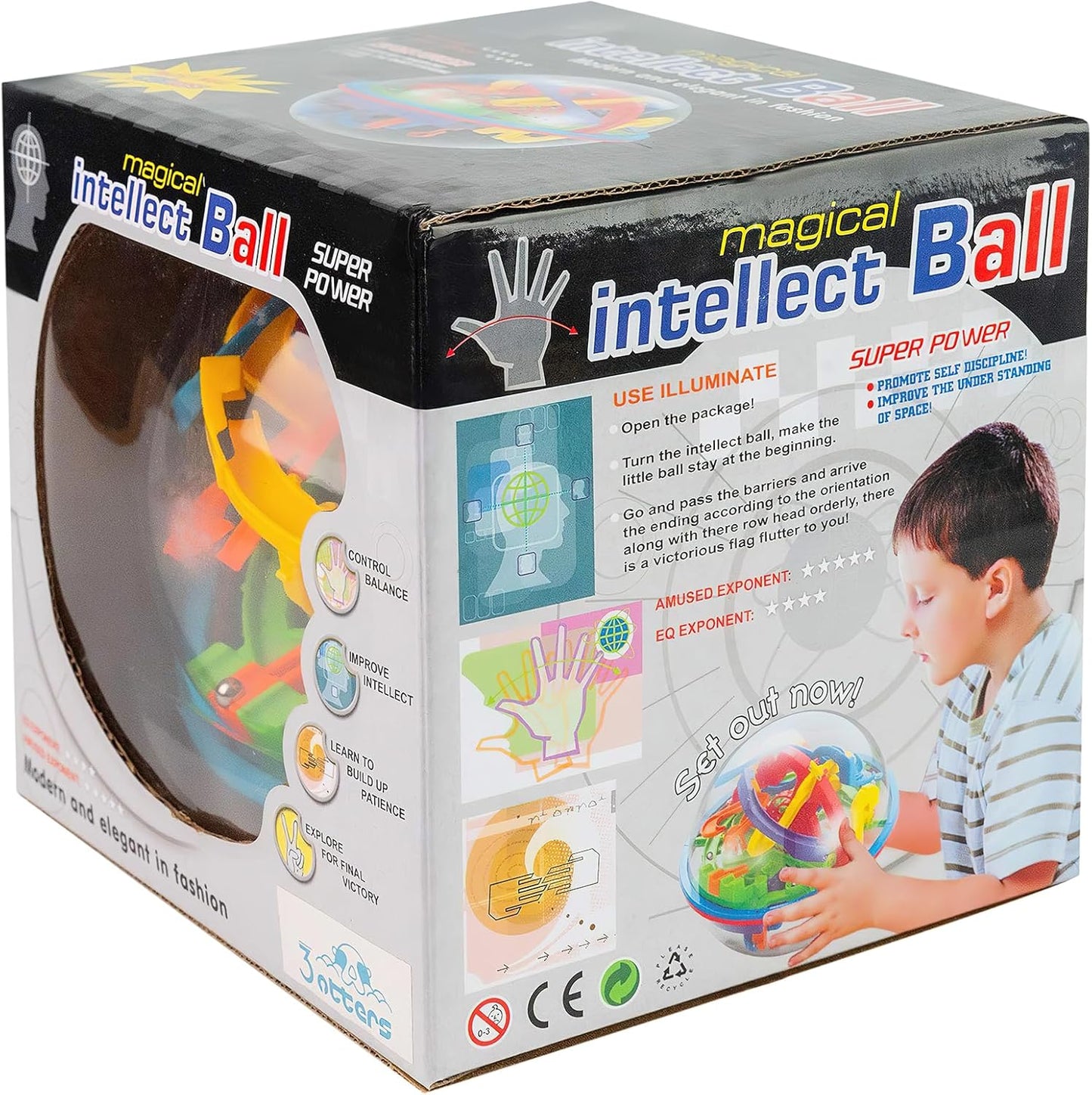 3 otters 3D Puzzle Maze Cube, 72 Obstacles Puzzle Cube Interactive Maze Game with Education Toy for Kids
