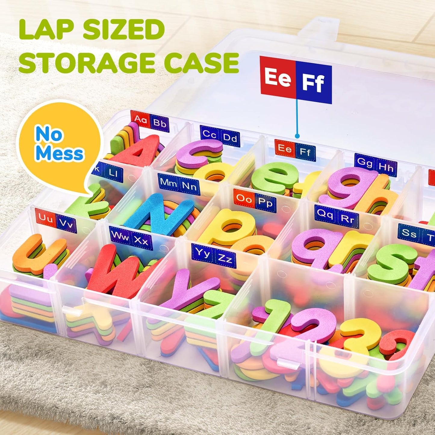 Gamenote Classroom Magnetic Alphabet Letters Kit 238 Pcs with Double - Side Magnet Board - Foam Alphabet Letters for Preschool Kids Toddler Spelling and Learning Colorful ABC Education Fridge Magnets