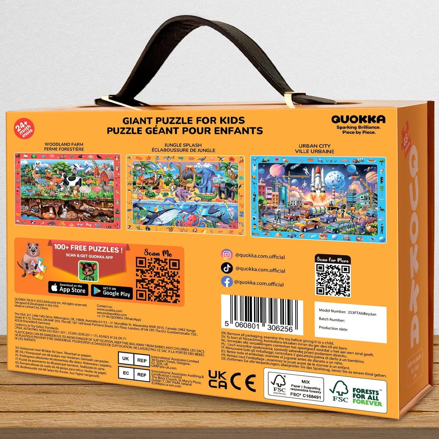 QUOKKA Floor Puzzles for Kids Ages 4-8 – 2x3 FT Giant Search and Find Jigsaw – 48 Large Pieces – Above and Beyond Observational Scene – Educatinal Montessori Toy with Gift Box – Fun Learning Activity