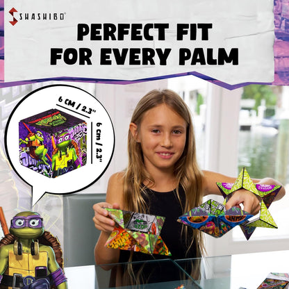SHASHIBO Teenage Mutant Ninja Turtles Shape Shifting Box - STEM Magnetic Fidget Cube that Transforms Into Over 100 Shapes, Download Fun in Motion Toys Mobile App (Raphael)