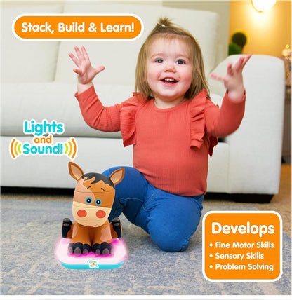 Stack-a-Roos Baby Giraffe by Salus Brands - Animal Stacking Toy, Educational Early Learning Toy for Infants Babies Toddlers, Age 12+ Months - Great Baby Gifts, STEM