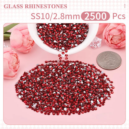 5000PCS SS6/2mm Glass Crystal Rhinestones (Clear), Bedazzling Flatback Rhinestones for Crafting DIY Crafts Nail Art Makeup Decoration, Gems Diamond Charms for Tumbler Shoes Clothing Mug