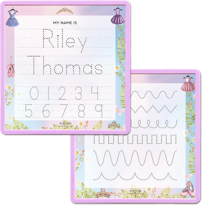 Kid's Name Tracing Board | Dry Erase Letter Tracing | Reusable Writing Practice Board | Personalized | Ballet Theme