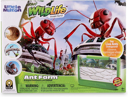 Uncle Milton Ant Farm Antopia Rainforest Ant Habitat - Observe Live Ants - STEM -Nature Learning Toy Green For 6 - 15 years