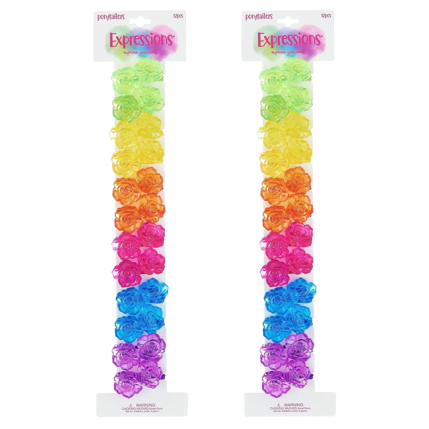20pc Ponytailers Balls Elastics 18mm Round Opaque Multicolored Twin Beads Bauble Holders Toddler Kids Braiding Styling