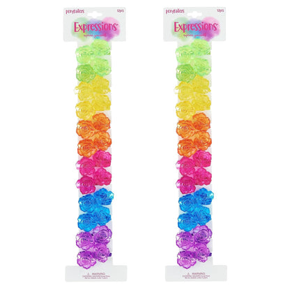 20pc Ponytailers Balls Elastics 18mm Round Opaque Multicolored Twin Beads Bauble Holders Toddler Kids Braiding Styling