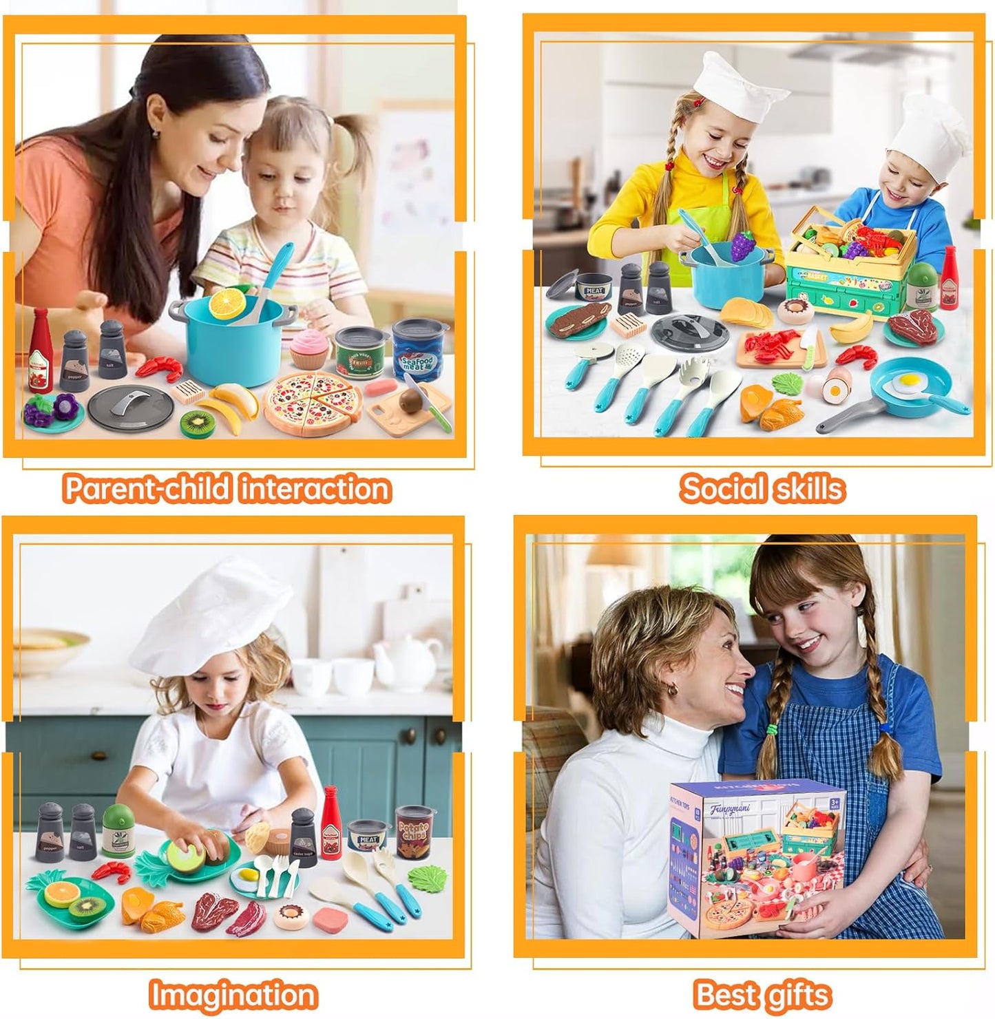 130Pcs Kitchen Playset, Toddler Pretend Cooking Play Pots, Pans, Utensils Cookware, Daily Food Fruit Veges, Shopping Storage Basket, Dessert, Prop Money, Learning Gift for Child (Pink)