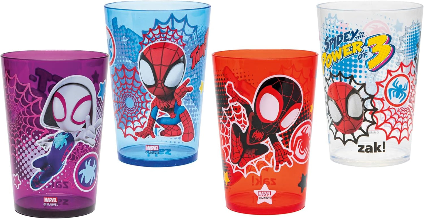 Zak Designs 14.5oz Disney Frozen 2 Nesting Tumbler Set Includes Durable Plastic Cups, Fun Drinkware is Perfect for Kids, 4pk (14.5oz, Anna & Elsa & Olaf)