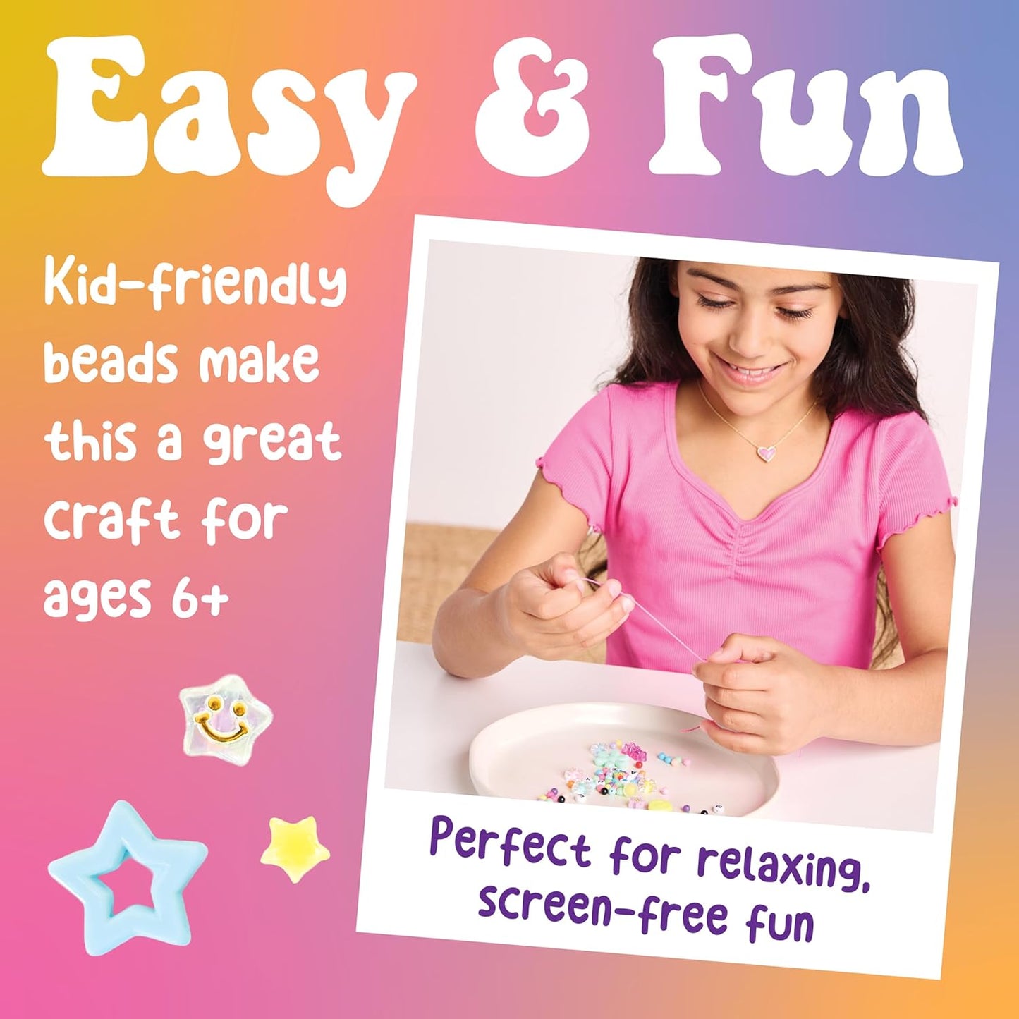 Creativity for Kids Beaded Flower Bracelet Making Kit | DIY Jewelry Craft Kit for Girls | Create 5 Colorful Beaded Bracelets to Wear, Share & Gift | Spring Crafts & Gifts for Mom (Ages 6+)