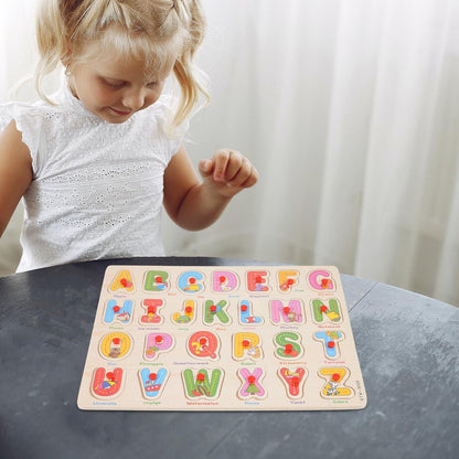 Wooden Fruit Puzzle for Toddlers 3+ Years, Educational Fruit Shape Learning Toy with Board & Blocks, Fun & Engaging Preschool Activity for Boys and Girls