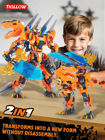 TIALLOW Pterodactyl Robot 2 in 1 Building Toy Sets, Dinosaurs Mech Transforming Building Block Model, Mecha Action Figures Pterosaur Building Kits, for Boys, Adult Age 8-12 (Pterodactyl)