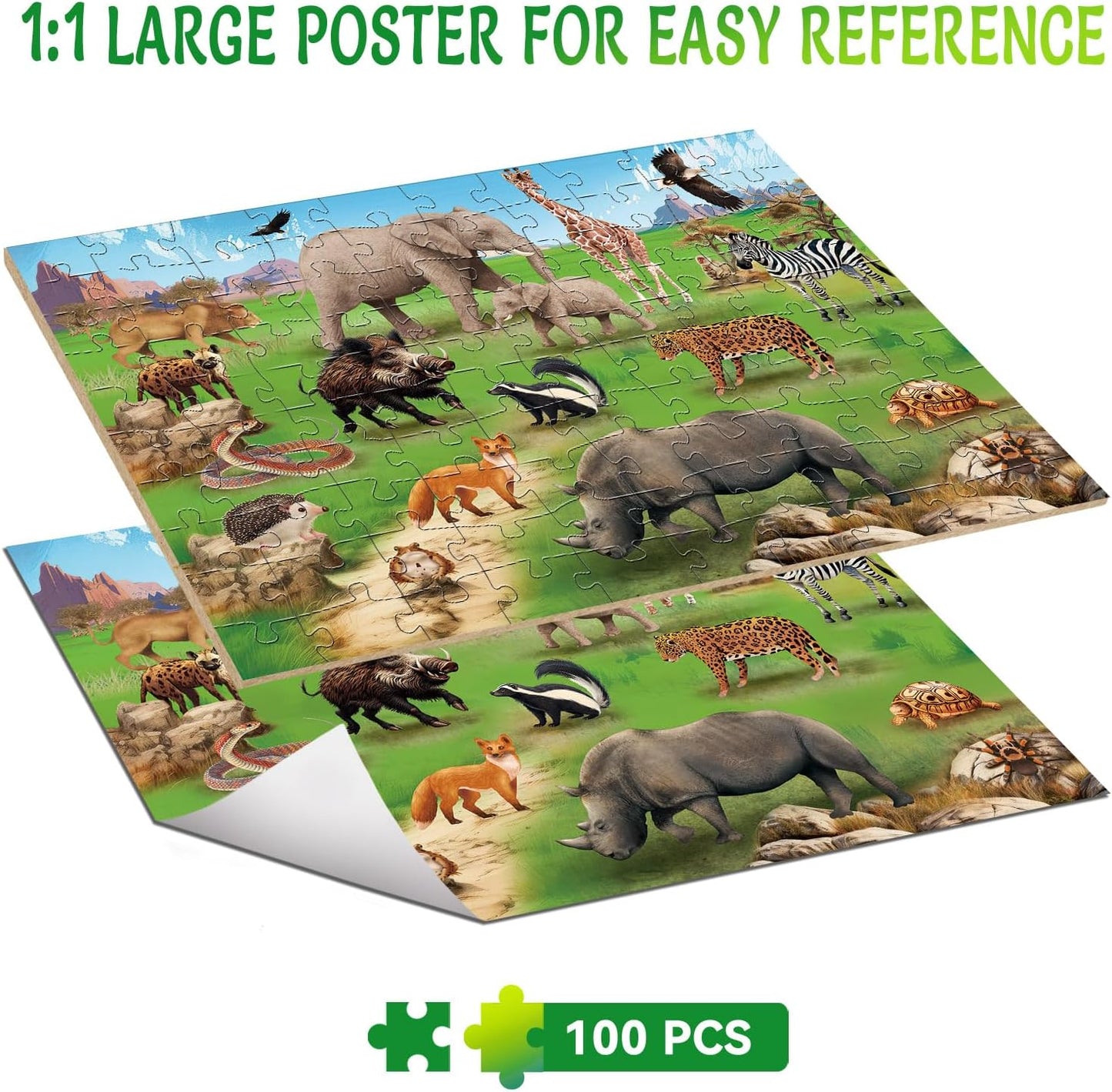 Puzzles for Kids Ages 4-8 Year Old,100 Piece Dinosaur Jigsaw Puzzle for Toddler Children Learning Educational Puzzles Toys for Boys and Girls - Every Piece is Unique