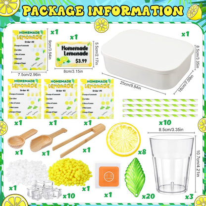 Skylety Lemonade Sensory Bin Fillers Spring Summer Homemade Lemon Stand Drink Role Play Sensory Bin Items Fine Motor Counting Sorting for Summer Activities Party Favors