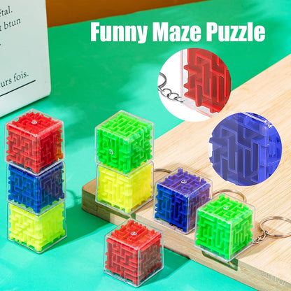 Halloscume 50 Pcs Maze Puzzle Toy Gift 3D Cube Box Mini Maze Christmas Puzzles Game for Adults Birthday Party Favors Stocking Stuffers for Kids