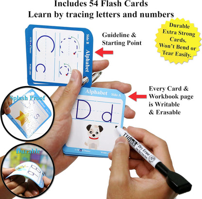 Think2Master Alphabet, Numbers & Words. Book & Flash Cards - Read & Write, Count & Add
