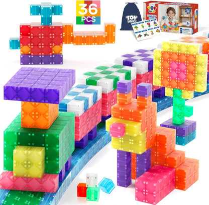 64PCS Magnetic Blocks, Magnetic Building Blocks for Kids Ages 3 4 5 6 Year Old, Magnet Cubes, Autism Montessori Toys, Preschool STEM Educational Sensory Magnet Toys Gifts for Kids 3-5 4-8