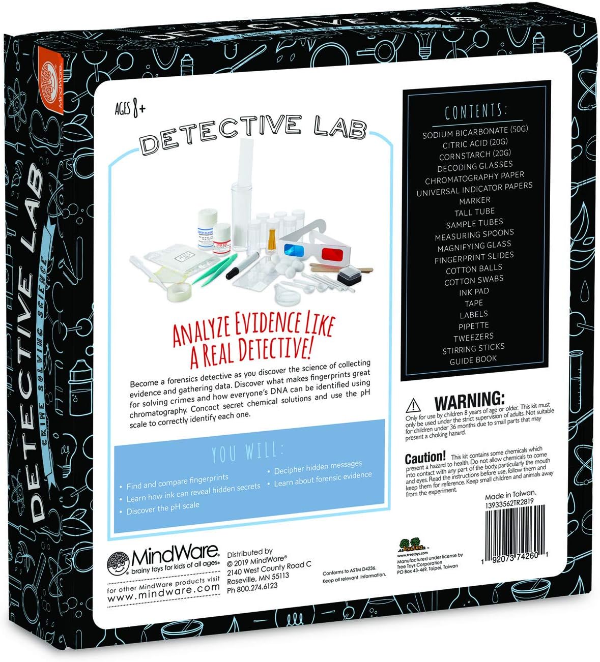MindWare Science Academy Detective lab - Science Kits for Kids Age 8-12 - Kids Detective Kit Complete with 7 Forensics and Crime-Scene Investigations - Ages 8 and Up