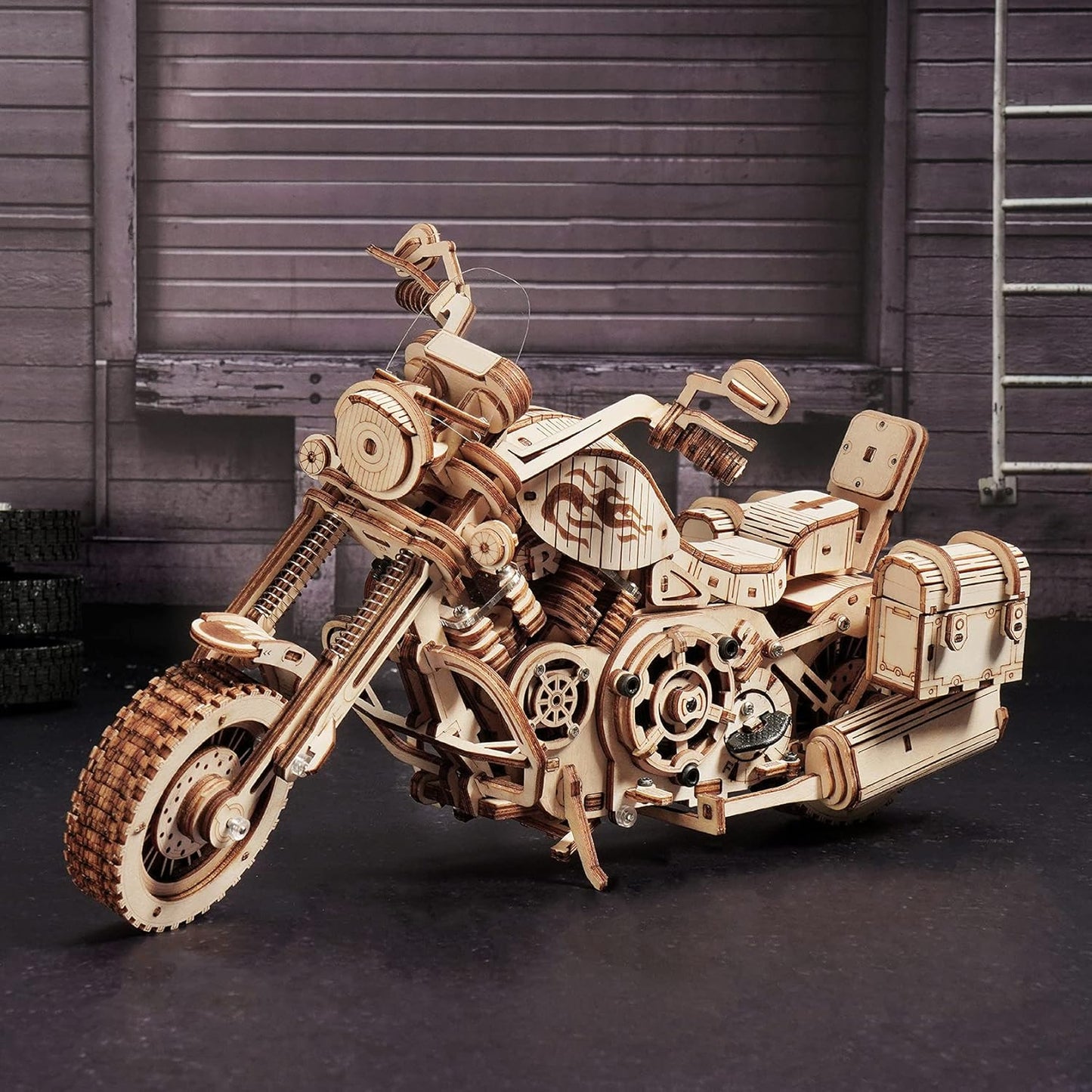 Rowood 3D Puzzles for Adults, Model Car Kits, Wooden Model Kit for Adults to Build,DIY Motorcycle Mechanical Gears Building Set Toys for Age 14+, Christmas Birthday Gift