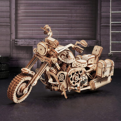 Rowood 3D Puzzles for Adults, Model Car Kits, Wooden Model Kit for Adults to Build,DIY Motorcycle Mechanical Gears Building Set Toys for Age 14+, Christmas Birthday Gift