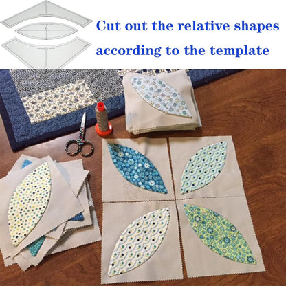 Melon Block Quilting Templates Set: Free Motion Quilting, Clear Acrylic for Creative Curved Patterns, 1/4” Seam Allowance (3pc)