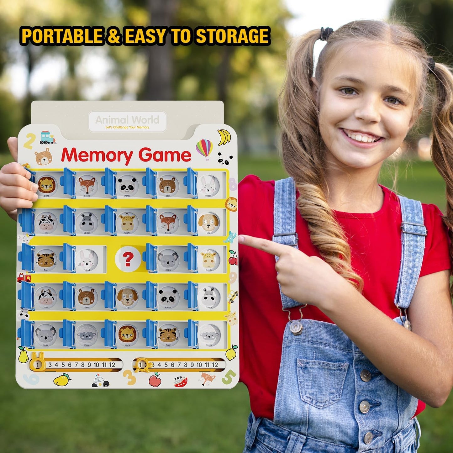 Matching Memory Game for Kids Age 3 4 5 6 7 8 Year Old, Travel Toy for Boys Girls, Board Games for 4-6, Road Trip Essentials for Toddler, Airplane/ Car/ Camping Activity,Christmas Birthday Gifts