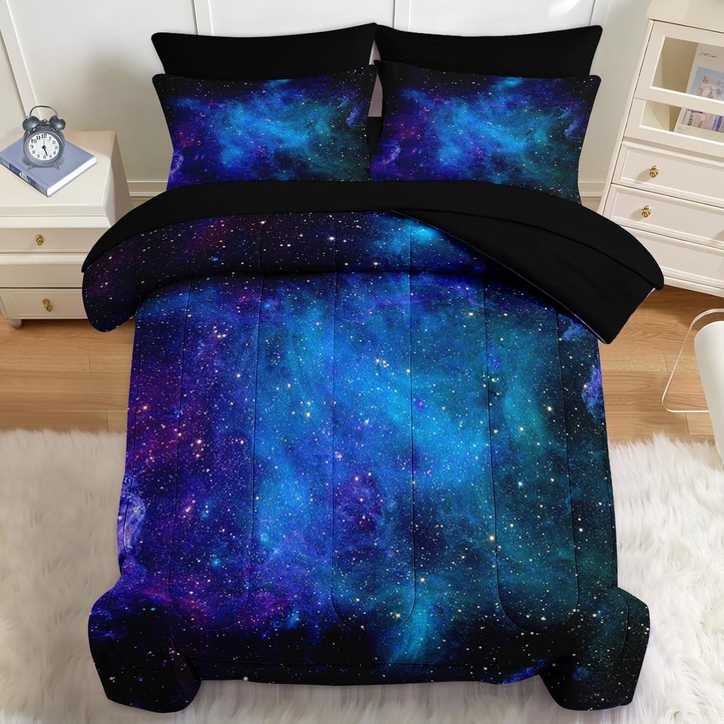 Nesker Comforter Set Twin Size, Science Lab School 5 Pcs Bedding for Kids and Adults, Medical University Chemistry Bed Sheet Sets with Fitted Sheet Pillowcase & Sham