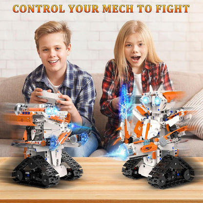 5in1 STEM Building Toys for Kids 6-14, Remote & APP Controlled Mech Robots/Heavy Tanks/Tracked Racer STEM Building Kit for Kid Science Learning, 552 Pcs DIY Erector Sets Gifts for Boys & Girls