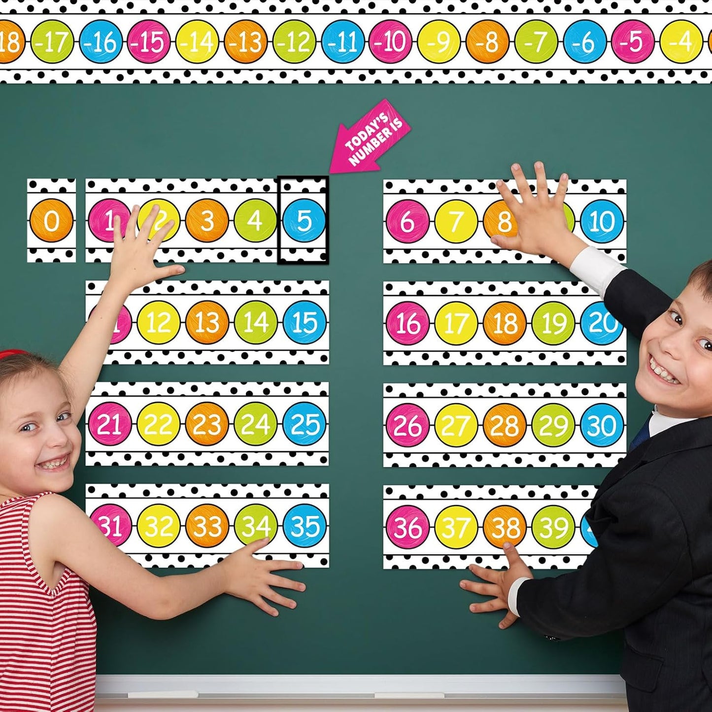 Number Line for Classroom Wall (-20 to +120) Boho Heart Shape Number Bulletin Board for Students Math Learning Boho Bulletin Border Decor Numbers Boarder Strips for Home School