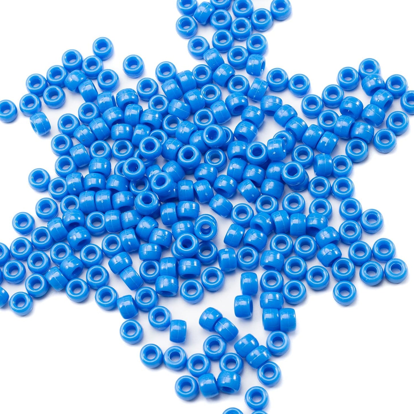 Gxueshan 1000 Pcs Acrylic Black Pony Beads 6x9mm Large Hole Pen Hair Kandi Beads Bulk for Friendship Bracelet Necklace Jewelry Making Earring Braiding Kit