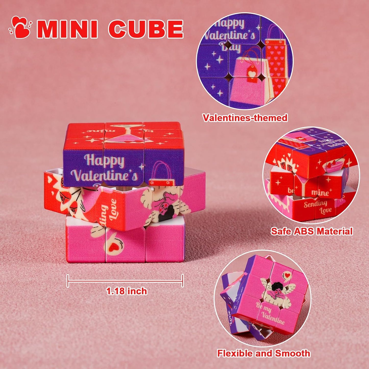 48 Pack Mini Cube Bulk, 1.18 Inch 3x3x3 Small Puzzle Cubes Set, Birthday Party Favors, Classroom Rewards Prizes, Stocking Stuffers, Easter Basket Fillers for Kids